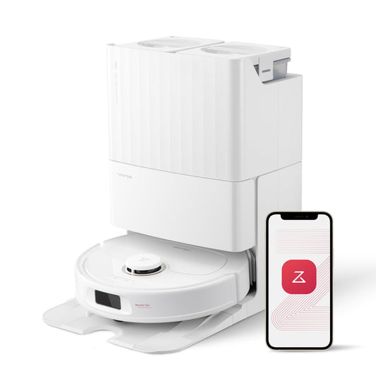 roborock Qrevo S5V Robot Vacuum and Mop, FlexiArm Edge Mopping, 12,000Pa Suction, Dual Zero-Tangle System, Smart Obstacle Avoidance, 10mm Mop Lifting, Auto Mop Washing&Drying, Self-Emptying&Refilling