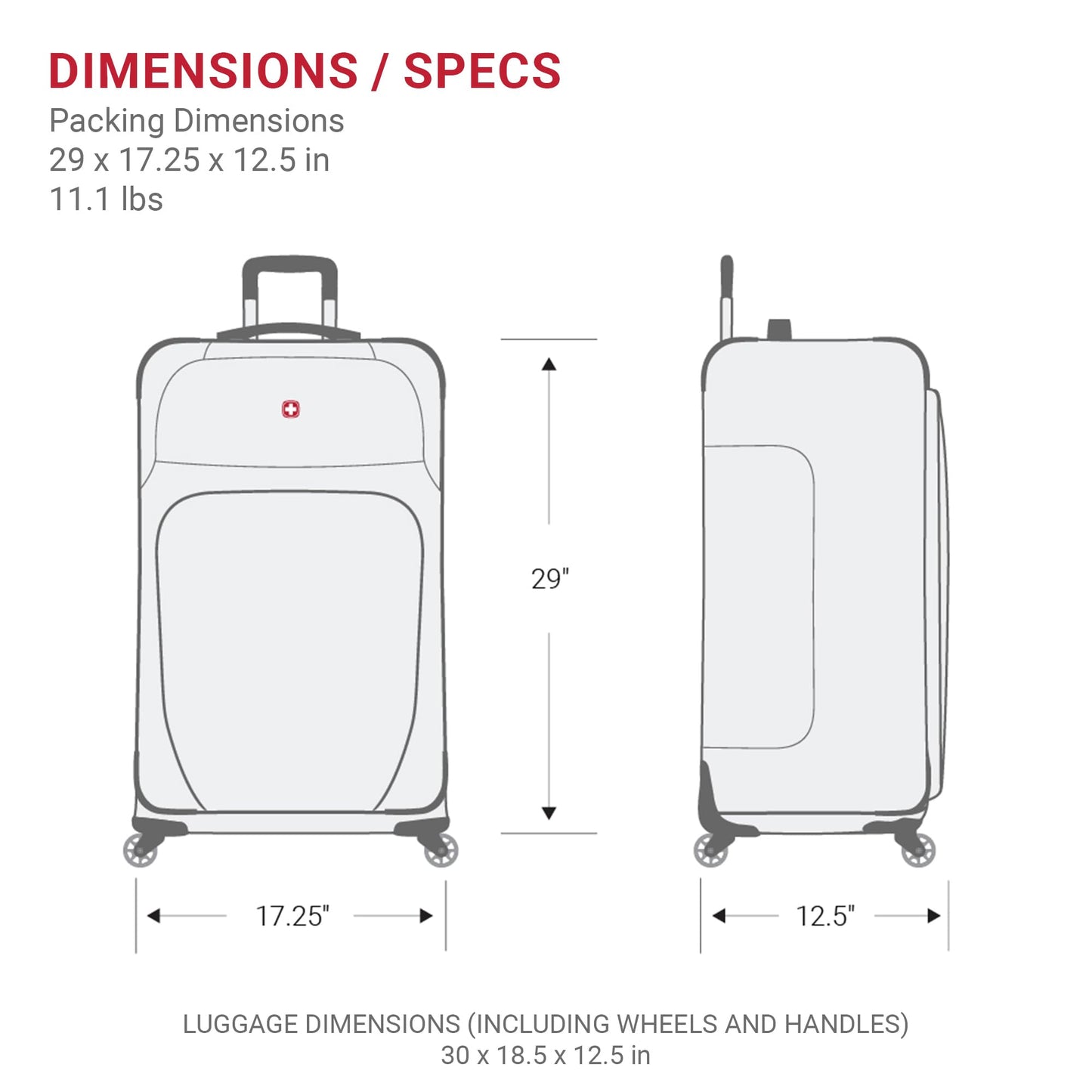 SwissGear Sion Softside Expandable Luggage – Medium Checked Suitcase with 360 Degree Wheels & Retractable Handle – 25 Inch, Perfect for 1-7 Night Trips – Blue