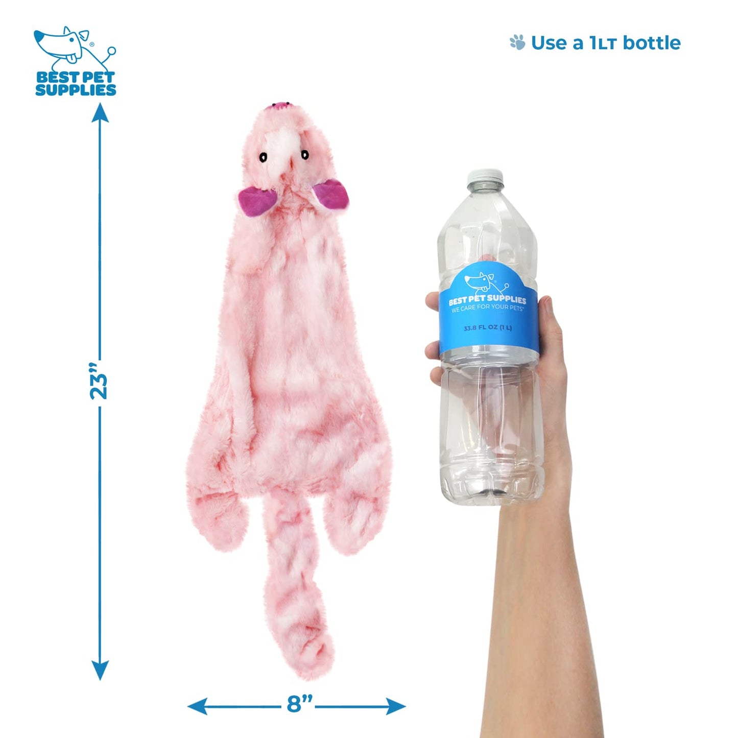 Best Pet Supplies Interactive Squeaky Dog Chew Toy, Ideal Dog Toys for Chewers, Small, Medium & Large Dogs, and Fetch Lovers - Crinkle Duck (Yellow), Large