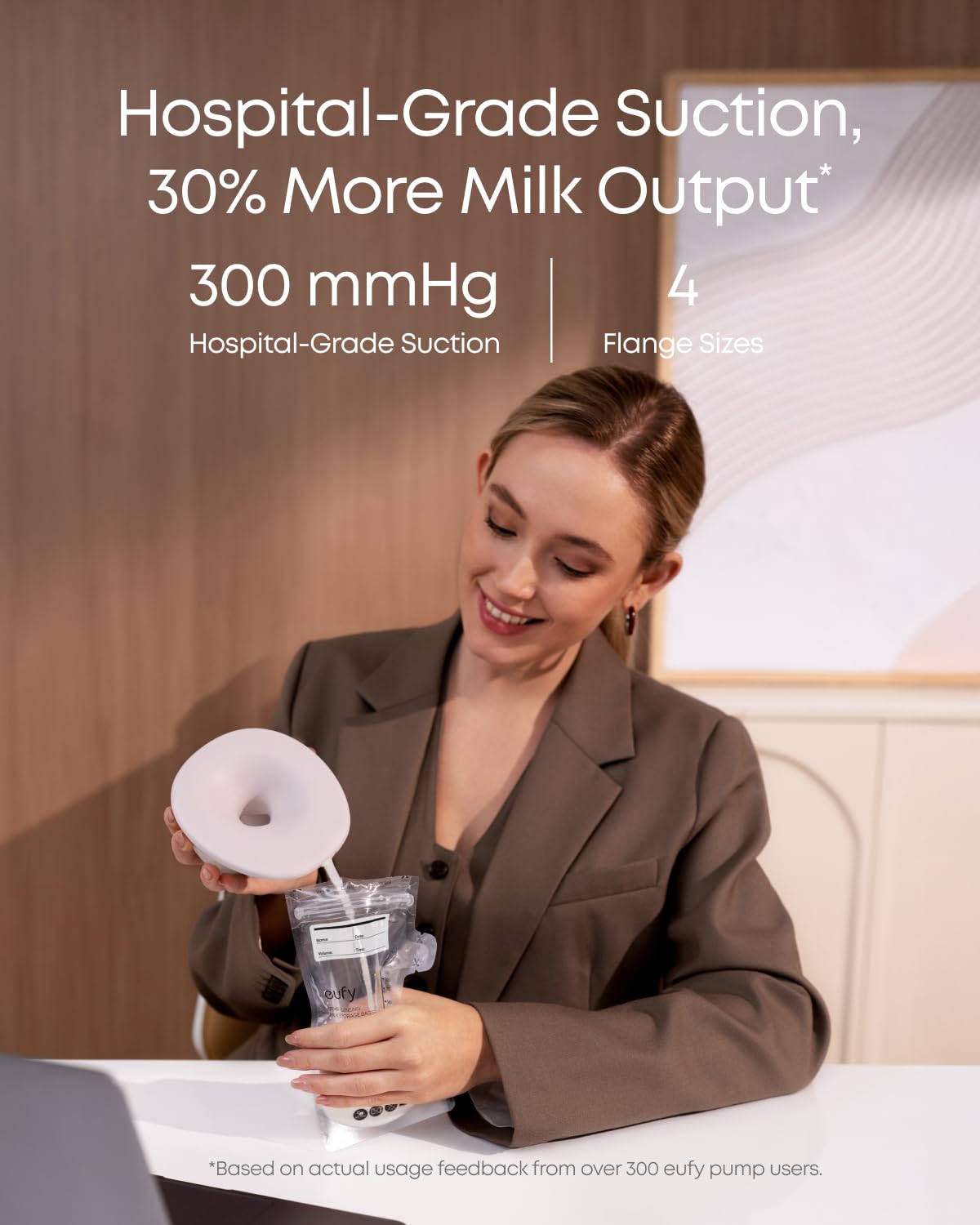 eufy Security Breast Pump S1 Pro, Heated Wearable, Slim Hands-Free with Industry-Leading HeatFlow Tech, Wireless Charging Case, App-Controlled OptiRhythm, Hospital-Grade Suction, in-Bra Use