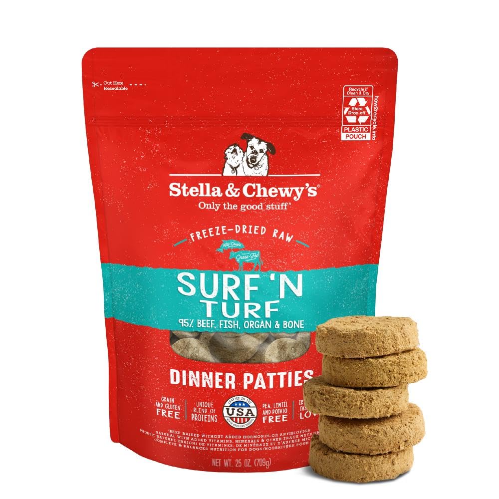 Stella & Chewy's Freeze-Dried Raw Dinner Patties - Dandy Lamb Recipe - High Protein Grain-Free Puppy & Dog Food - Perfect For Picky Eaters - 5.5 oz