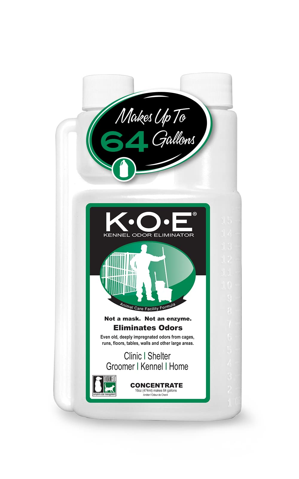 Odorcide K.O.E Kennel Odor Eliminator Concentrate – For Cages, Runs & More – For Home & Kennel w/Safe, Non-Enzymatic Formula (Fresh Scent, 16 oz)