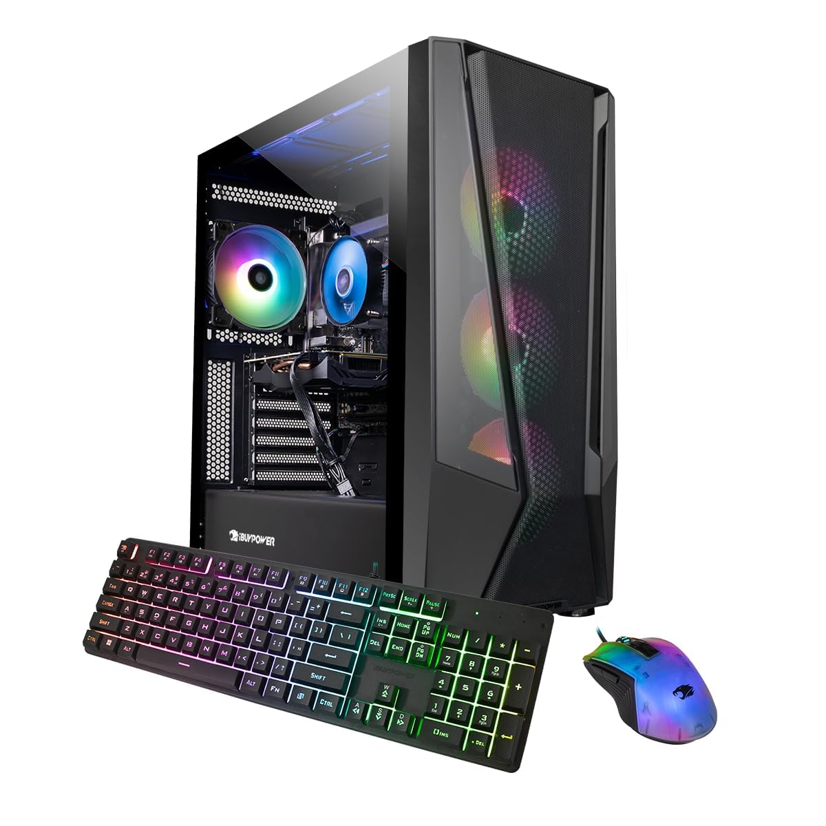 iBUYPOWER Y40 PRO Black Gaming PC Desktop Computer AMD Ryzen 9 7900X CPU, NVIDIA GeForce RTX 5070Ti 16GB GPU, 32GB DDR5 RGB 5200MHz RAM, 2TB NVMe SSD, Windows 11 Home, Keyboard, Mouse - Y40BA9N57T01