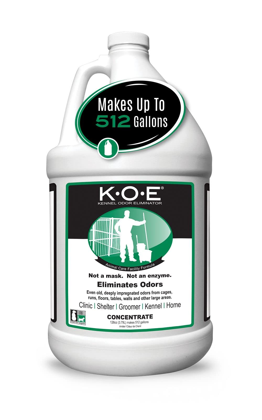 Odorcide K.O.E Kennel Odor Eliminator Concentrate – For Cages, Runs & More – For Home & Kennel w/Safe, Non-Enzymatic Formula (Fresh Scent, 16 oz)