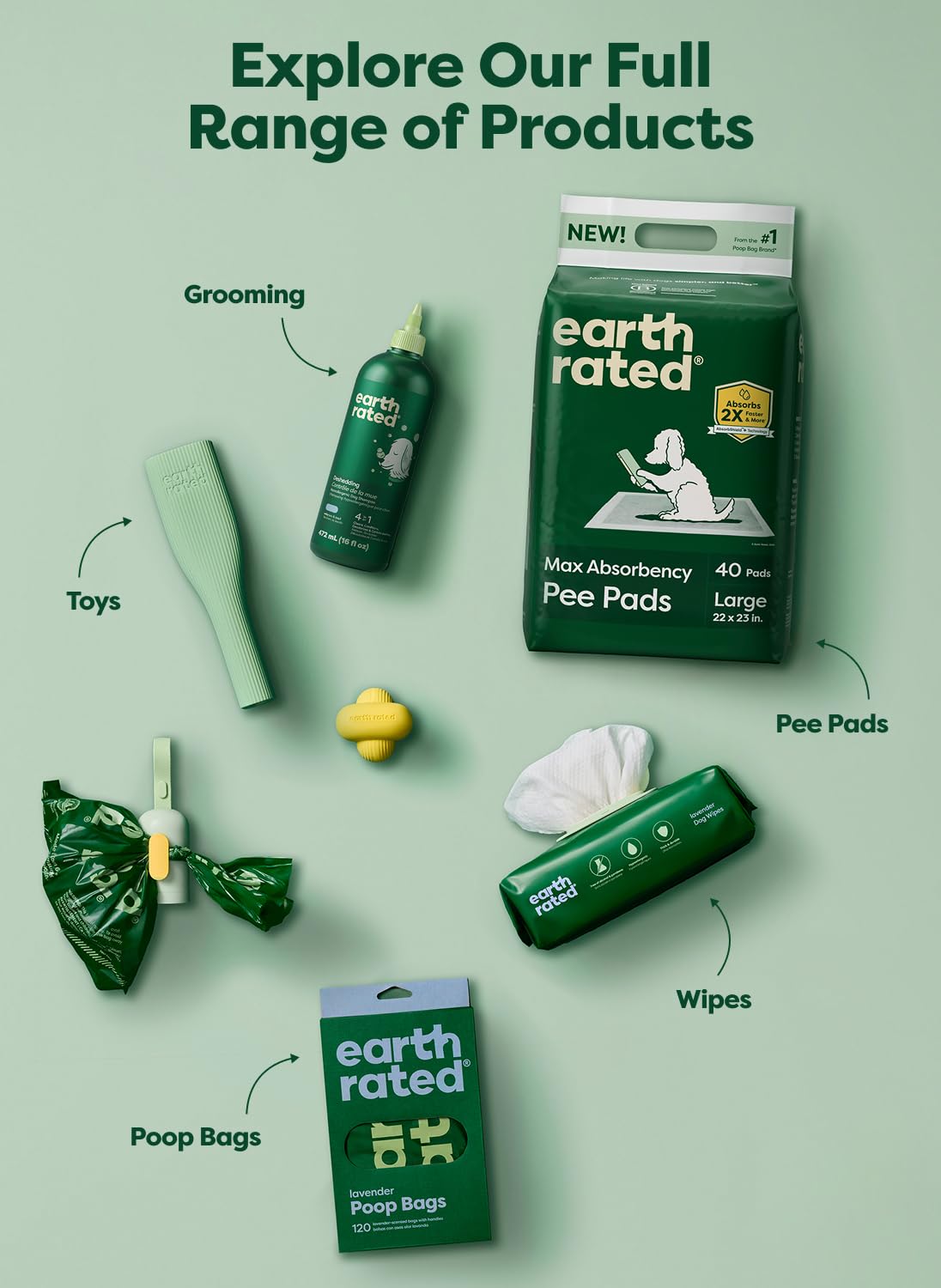 Earth Rated Poop Bags for Dogs, Guaranteed Leak Proof and Extra Thick Waste Bag Refill Rolls, Lavender Scented, 270 Bags