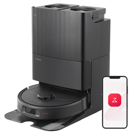 roborock Qrevo Series Robot Vacuum and Mop, 8000Pa Suction, Upgraded from Qrevo S, Anti-Tangle Brushes, Smart Obstacle Avoidance, Auto Mop Washing, All-in-One Dock, 200RPM Spinning Mops, Black(QV 35A)