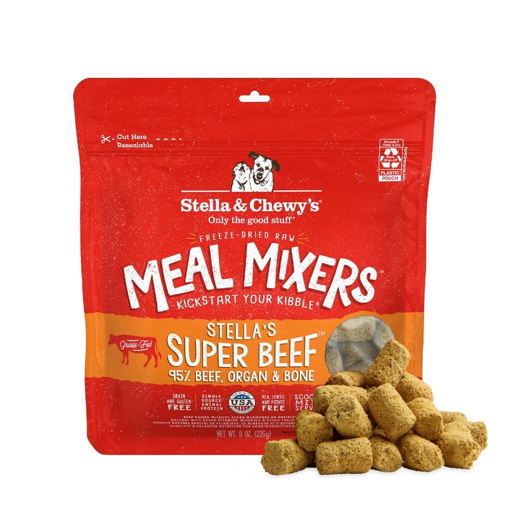 Stella & Chewy's Freeze-Dried Raw Chicken Meal Mixers- Dog Food Topper and Mixer - Made with 95% Cage-Free Chicken, Organs & Bone - Perfect for Picky Eaters - Grain-Free - 3.5oz