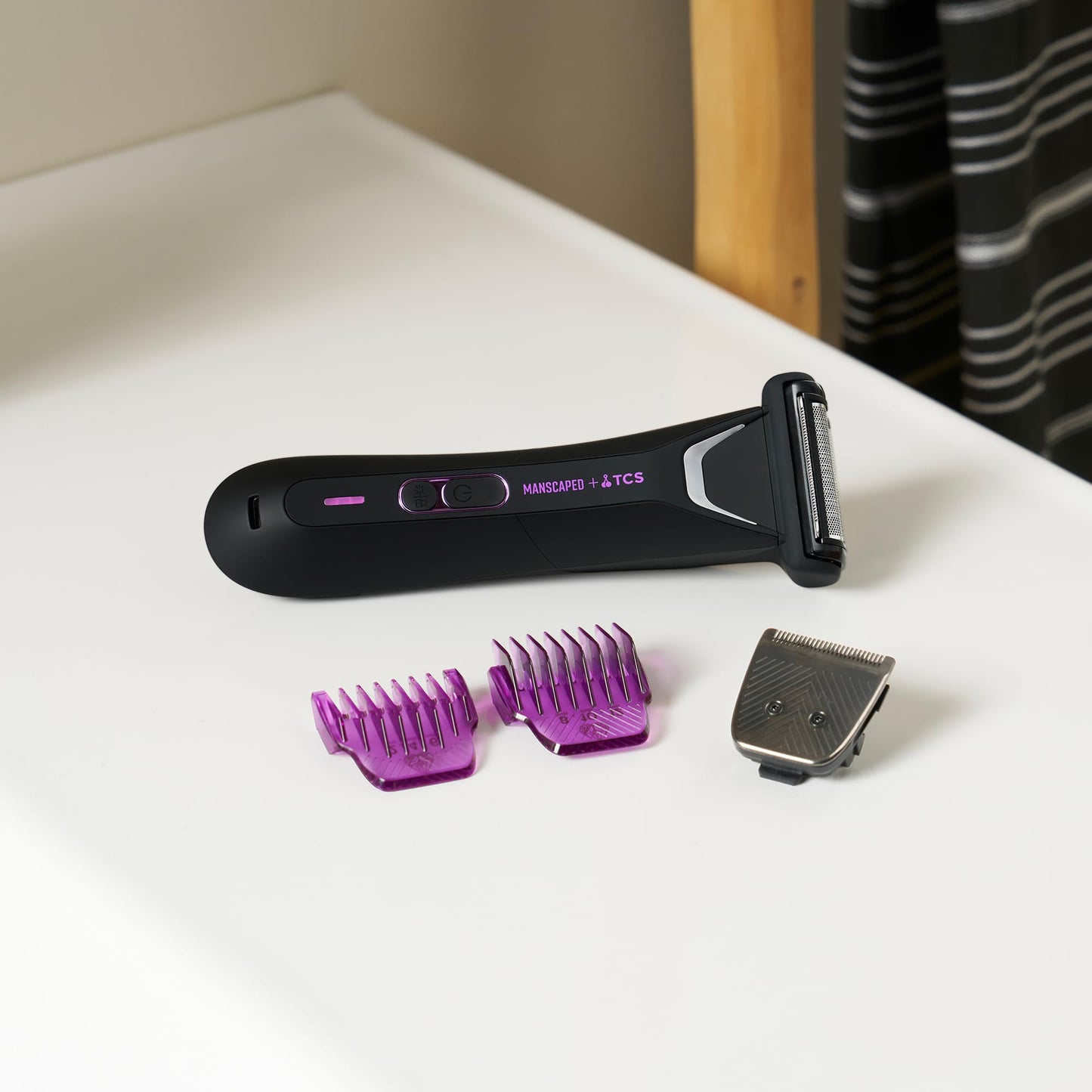 MANSCAPED® The Lawn Mower® 5.0 Ultra Groin & Body Hair Trimmer – Dual-Head SkinSafe® Trimmer & Foil Blades, Waterproof Wet/Dry Groomer, USB-C Rechargeable with Travel Case, Men’s Ball Shaver, Black