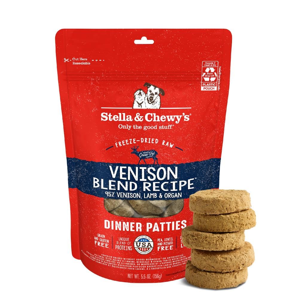 Stella & Chewy's Freeze-Dried Raw Dinner Patties - Dandy Lamb Recipe - High Protein Grain-Free Puppy & Dog Food - Perfect For Picky Eaters - 5.5 oz