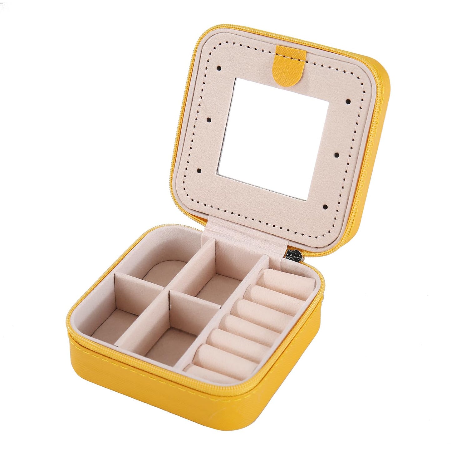 KElofoN Travel jewelry case Travel jewelry box Travel Jewelry Organizer Small box Gift for Girls Women with Mirror(Green)