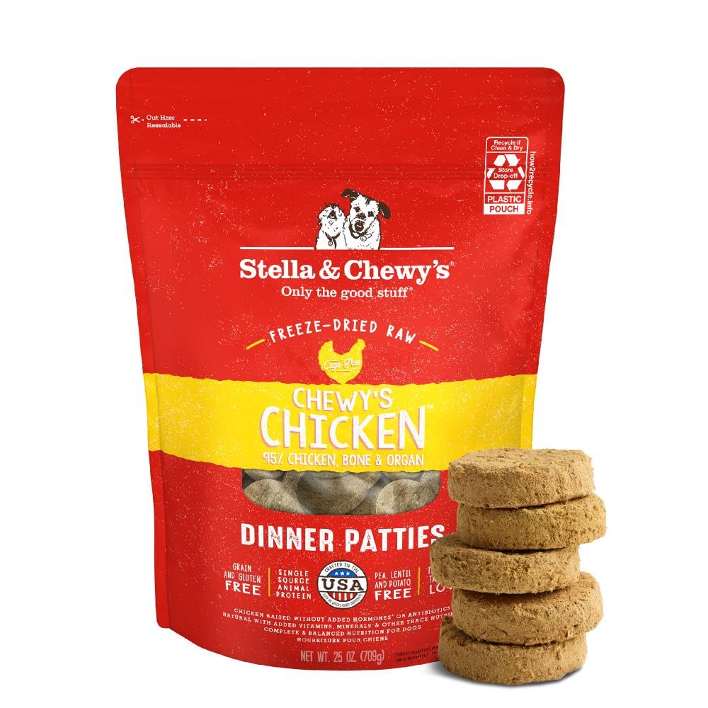 Stella & Chewy's Freeze-Dried Raw Dinner Patties - Dandy Lamb Recipe - High Protein Grain-Free Puppy & Dog Food - Perfect For Picky Eaters - 5.5 oz