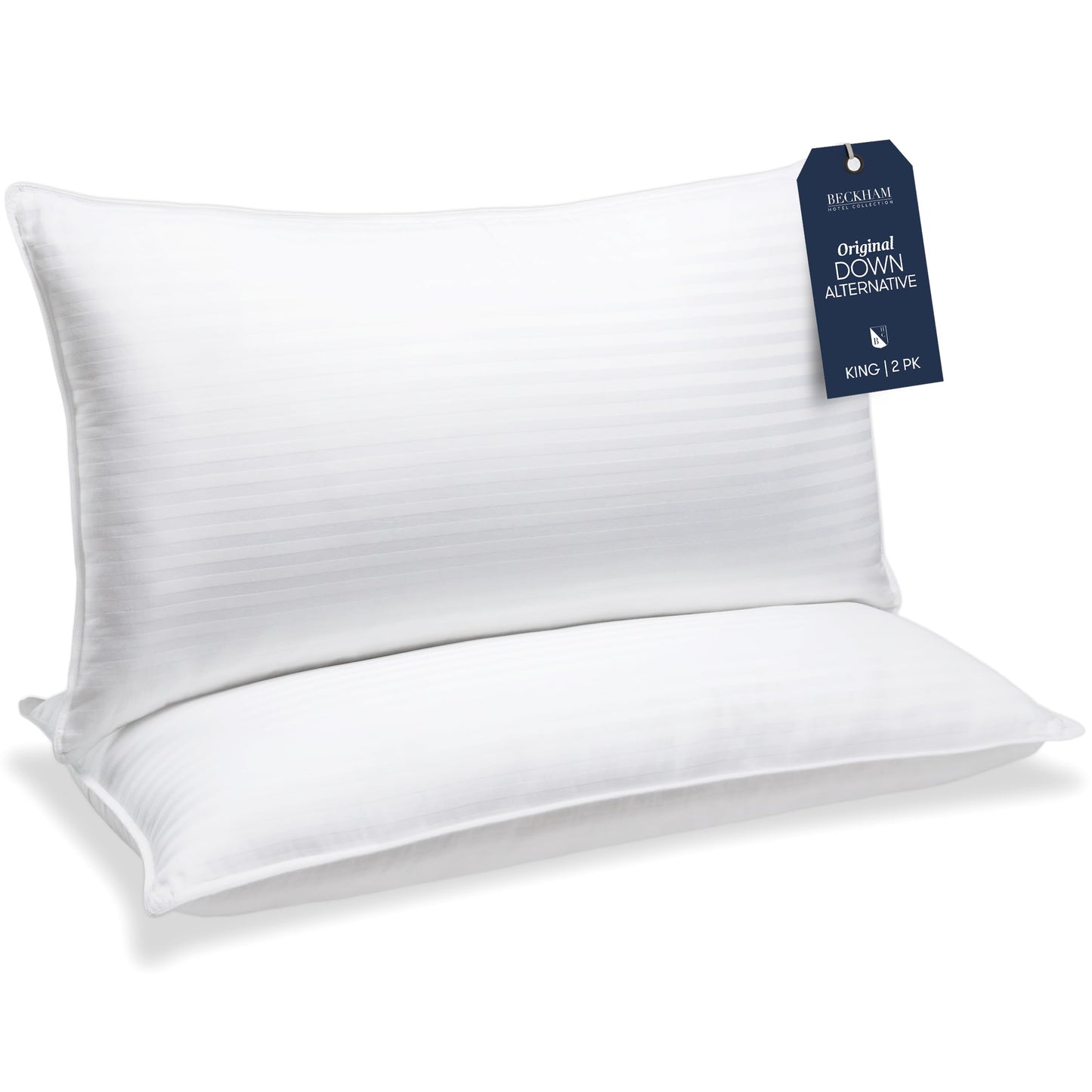 Beckham Hotel Collection Bed Pillows Standard/Queen Size Set of 2 - Original Soft Down Alternative Pillow for Sleeping - Soft Support for Back, Stomach or Side Sleepers