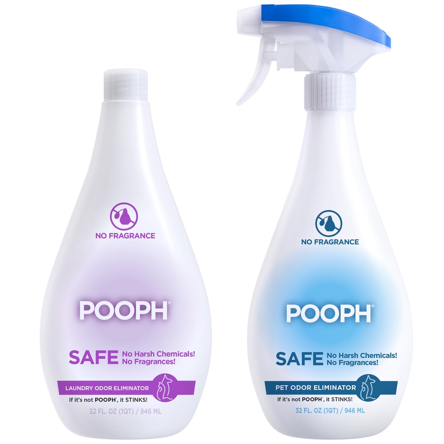 POOPH® Pet Odor Eliminator – 32 fl oz Bottle – Organic, NO Fragrances, NO Harsh Chemicals – Fast, Safe and Effective, Works On-Contact! For Home, Auto, Upholstery, Furniture – Safe for Pets & People