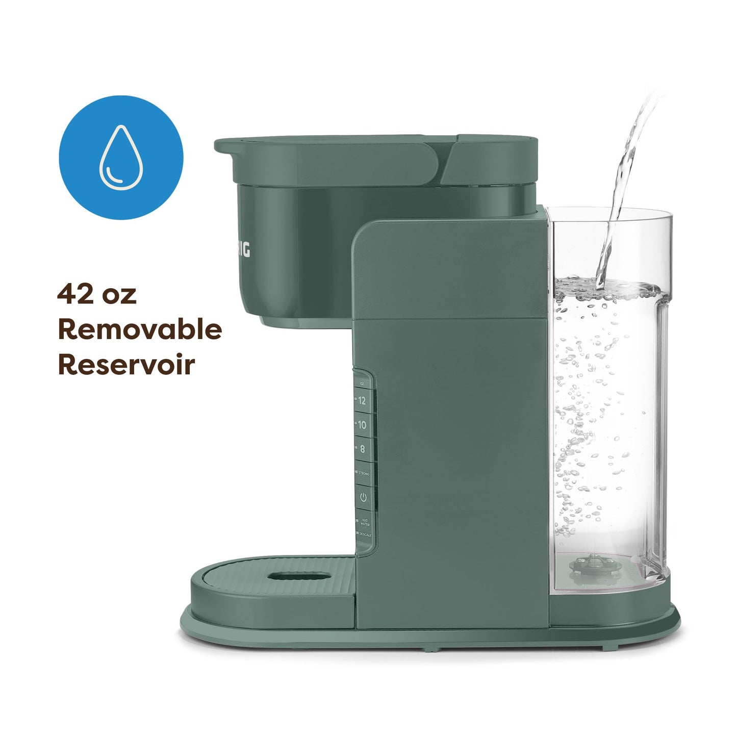 Keurig K-Express Single Serve K-Cup Pod Coffee Maker, 3 Brew Sizes, Strong Button Feature, 42oz Removable Reservoir, Black