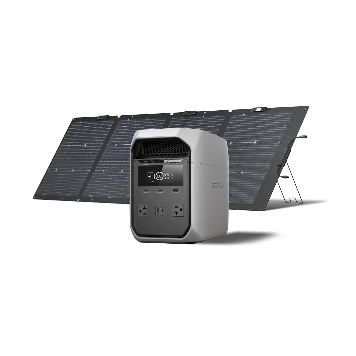 EF ECOFLOW Portable Power Station DELTA 2, 1024Wh LiFePO4 (LFP) Battery, 1800W AC/100W USB-C Output, Solar Generator(Solar Panel Optional) for Home Backup Power, Camping & RVs