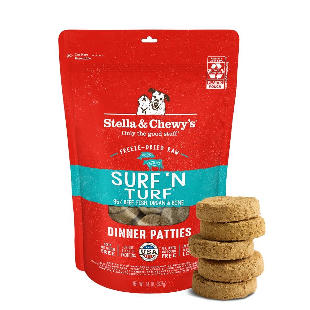 Stella & Chewy's Freeze-Dried Raw Dinner Patties - Dandy Lamb Recipe - High Protein Grain-Free Puppy & Dog Food - Perfect For Picky Eaters - 5.5 oz
