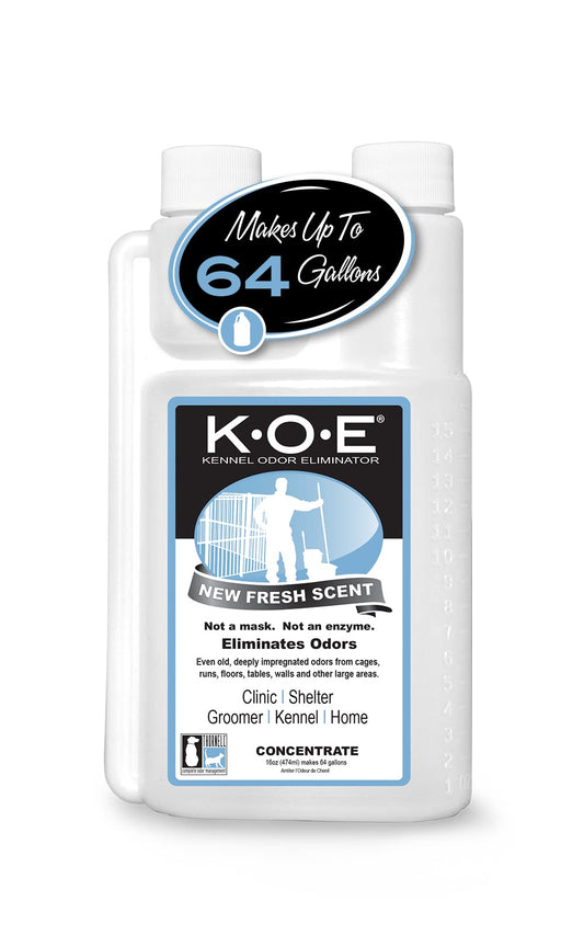Odorcide K.O.E Kennel Odor Eliminator Concentrate – For Cages, Runs & More – For Home & Kennel w/Safe, Non-Enzymatic Formula (Fresh Scent, 16 oz)