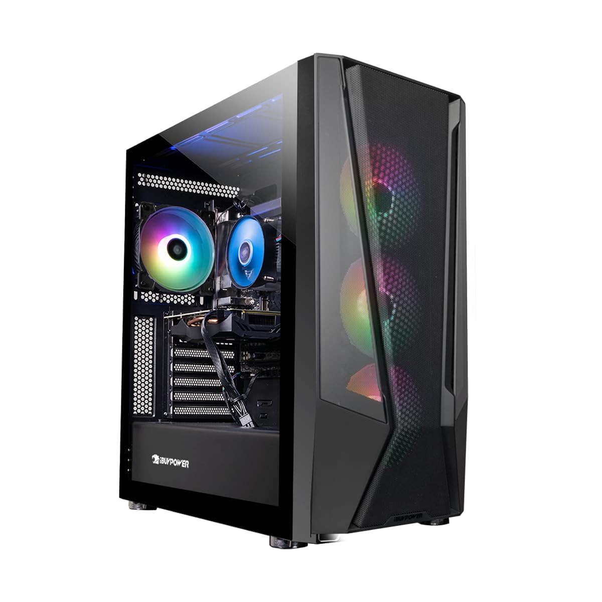iBUYPOWER Y40 PRO Black Gaming PC Desktop Computer AMD Ryzen 9 7900X CPU, NVIDIA GeForce RTX 5070Ti 16GB GPU, 32GB DDR5 RGB 5200MHz RAM, 2TB NVMe SSD, Windows 11 Home, Keyboard, Mouse - Y40BA9N57T01