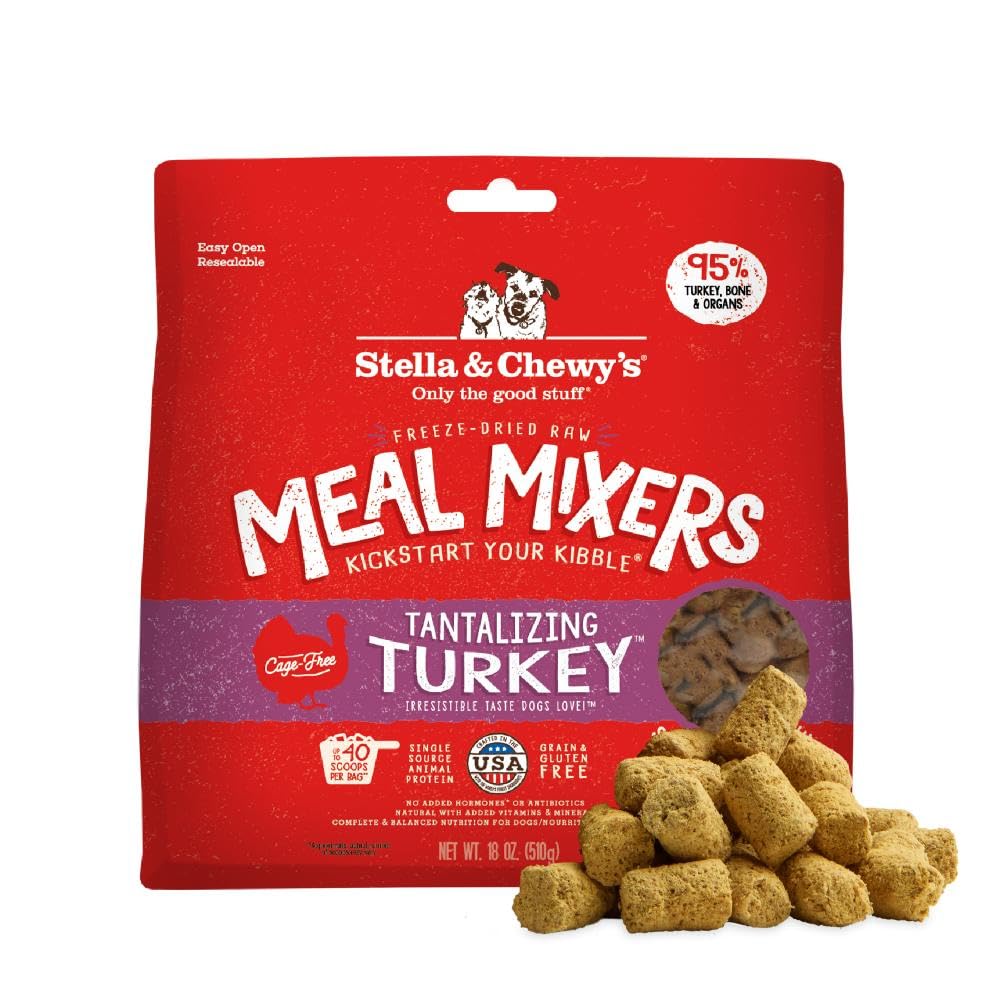 Stella & Chewy's Freeze-Dried Raw Chicken Meal Mixers- Dog Food Topper and Mixer - Made with 95% Cage-Free Chicken, Organs & Bone - Perfect for Picky Eaters - Grain-Free - 3.5oz