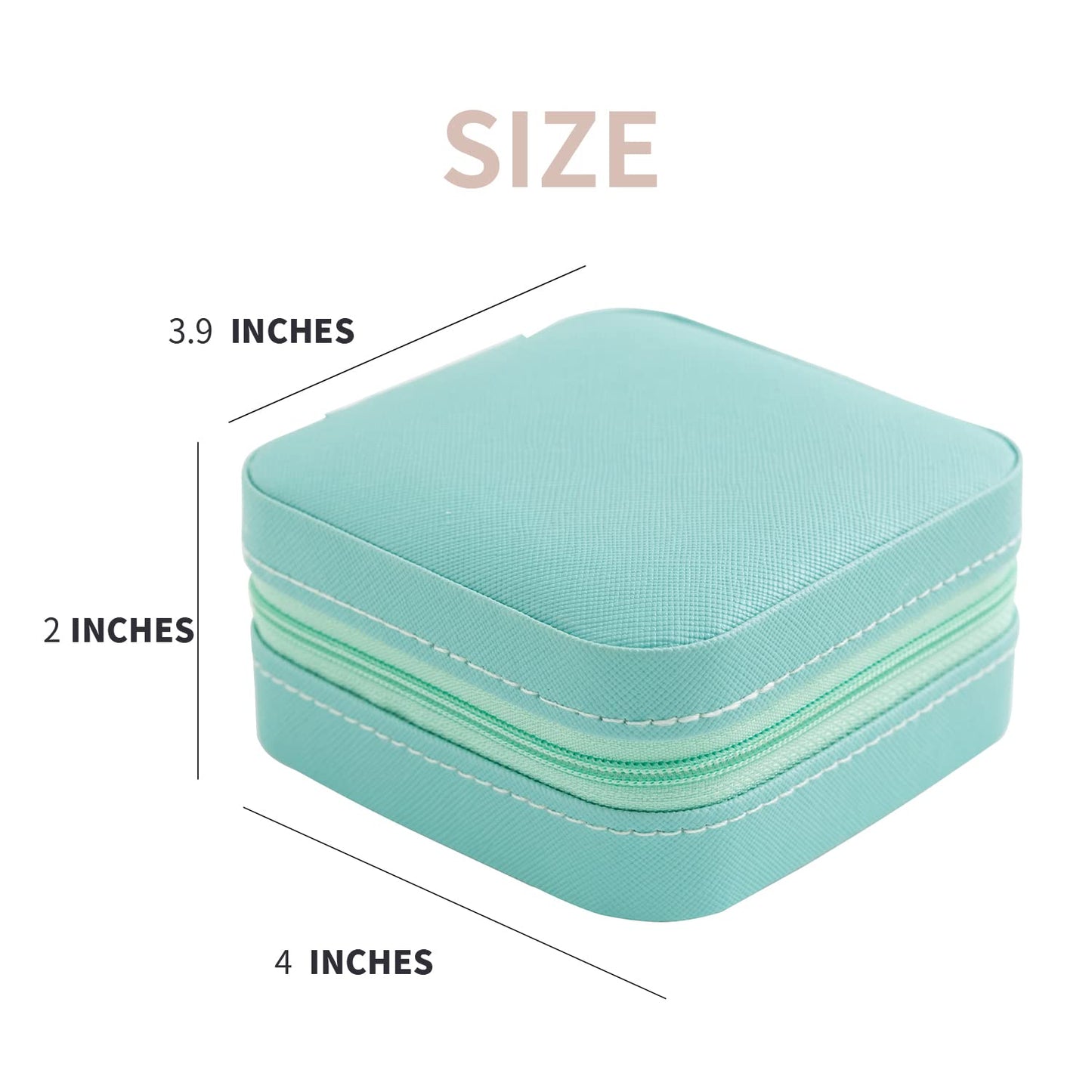 KElofoN Travel jewelry case Travel jewelry box Travel Jewelry Organizer Small box Gift for Girls Women with Mirror(Green)