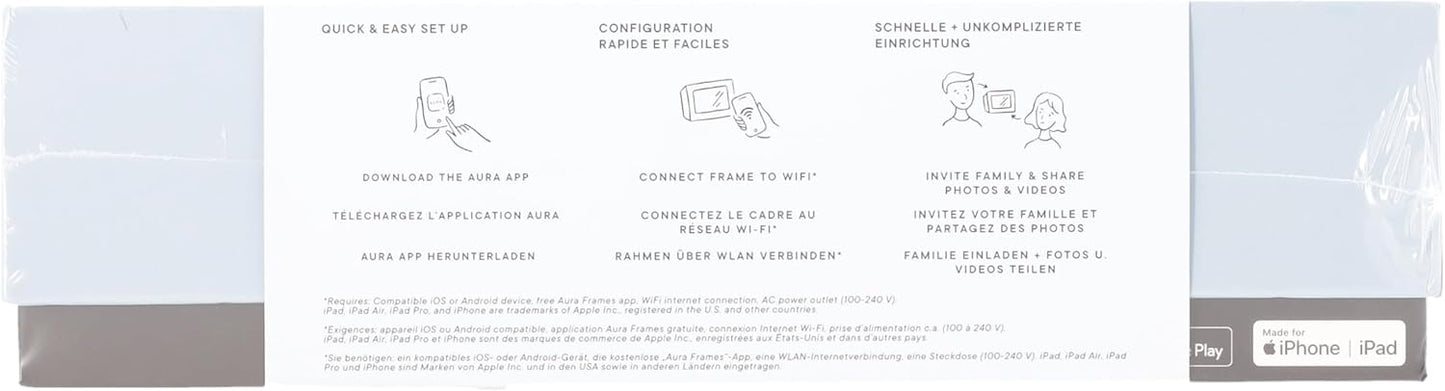 Aura Digital Picture Frame - 10.1" HD Mat Display | Wirecutter's Best Digital Frame for Gifting - Send Photos Directly from Your Phone from Anywhere | Quick & Easy Setup Over WiFi - Free App | Black