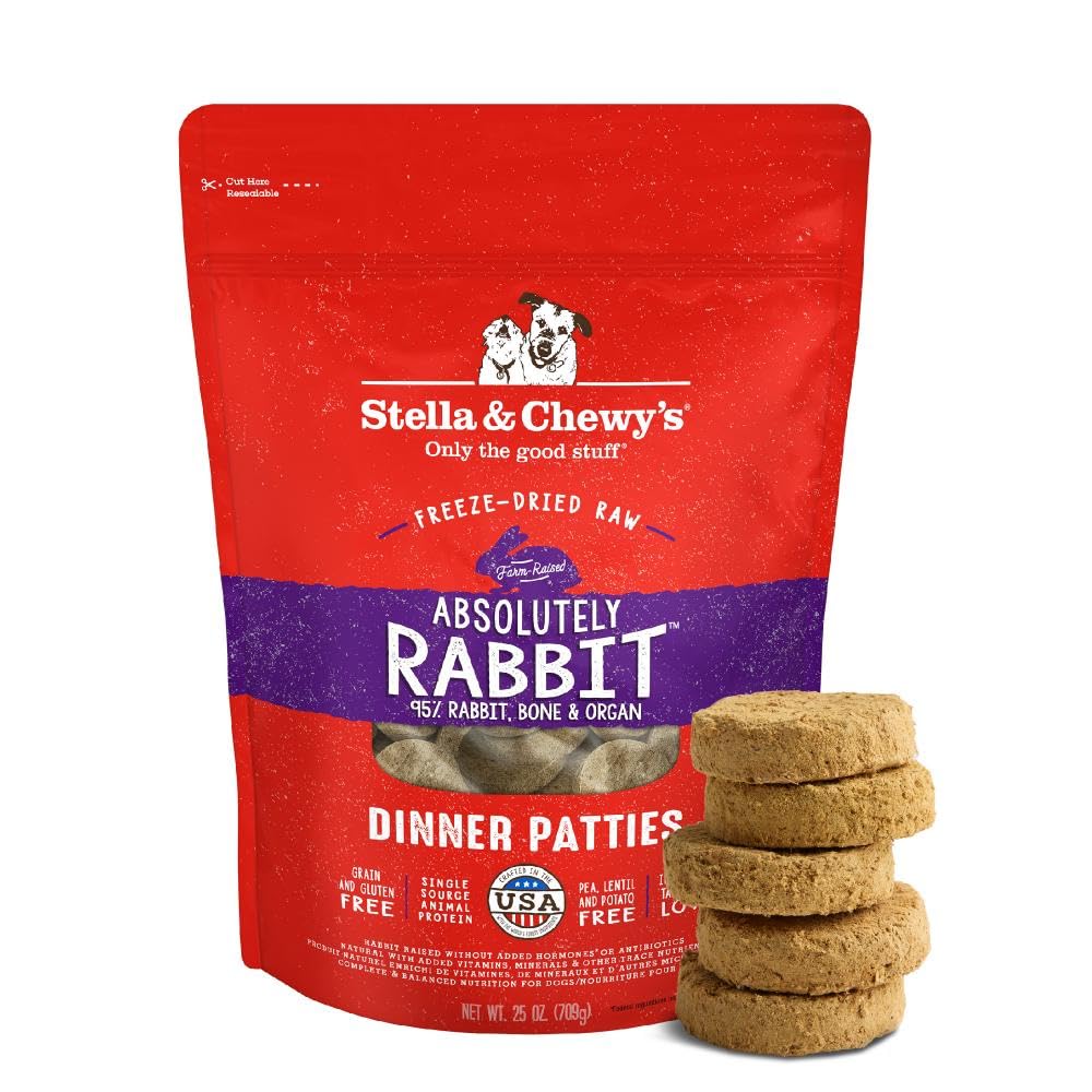 Stella & Chewy's Freeze-Dried Raw Dinner Patties - Dandy Lamb Recipe - High Protein Grain-Free Puppy & Dog Food - Perfect For Picky Eaters - 5.5 oz