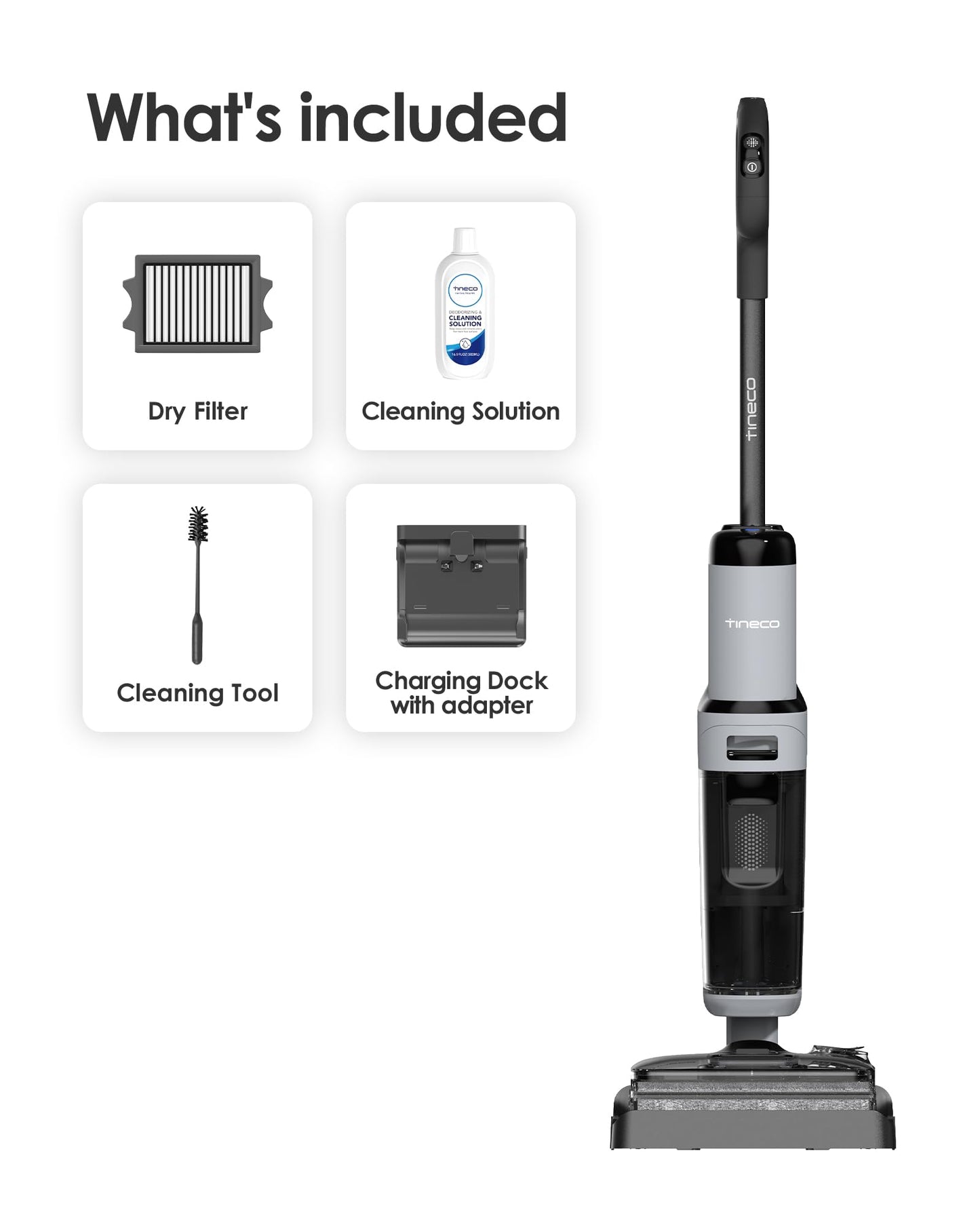 Tineco iFLOOR 3 Breeze Complete Wet Dry Vacuum Cordless Floor Cleaner and Mop One-Step Cleaning for Hard Floors