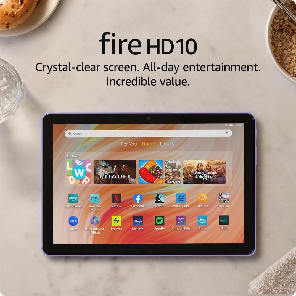 Amazon Fire HD 10 tablet, built for relaxation, 10.1" vibrant Full HD screen, octa-core processor, 3 GB RAM, 32 GB, Black