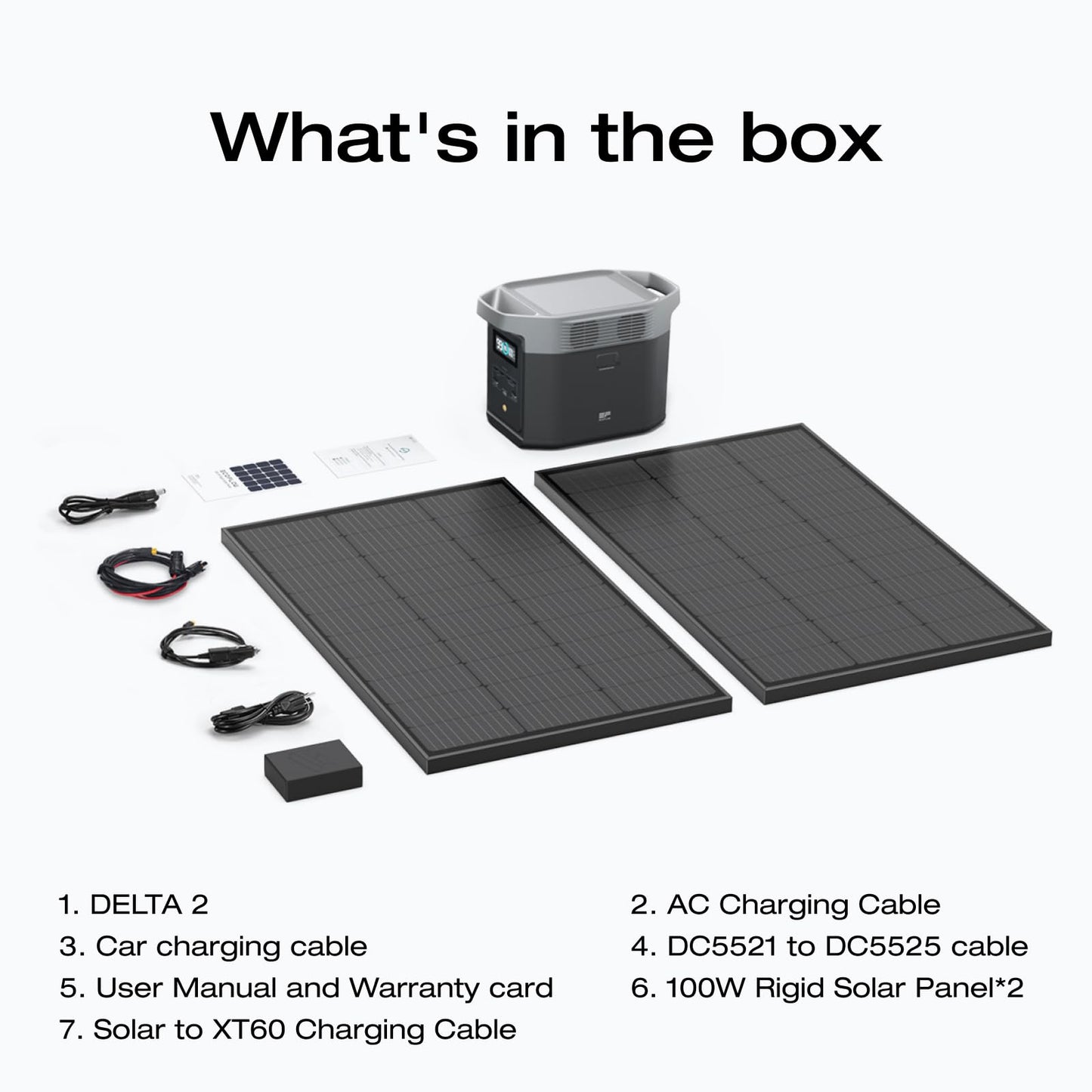 EF ECOFLOW Portable Power Station DELTA 2, 1024Wh LiFePO4 (LFP) Battery, 1800W AC/100W USB-C Output, Solar Generator(Solar Panel Optional) for Home Backup Power, Camping & RVs