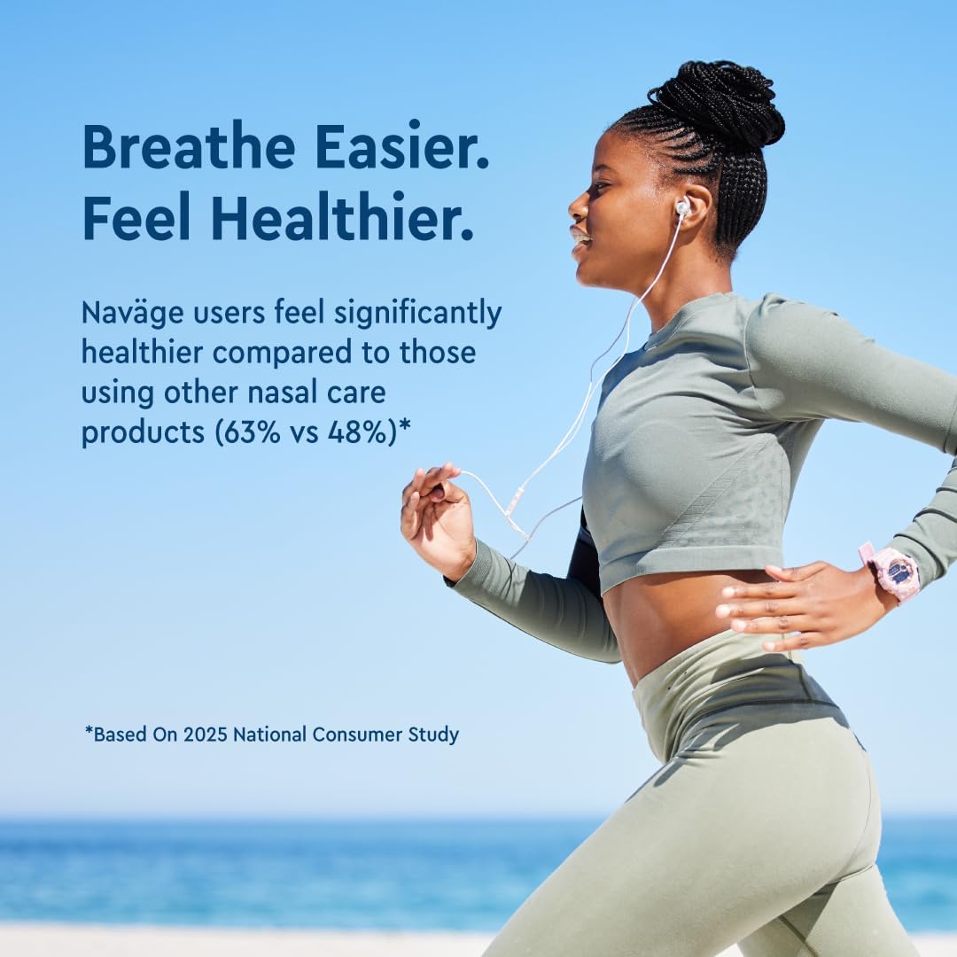 Navage Starter Bundle - Nasal Irrigation System - Saline Nasal Rinse Kit with 1 Navage Nose Cleaner and 30 Salt Pods