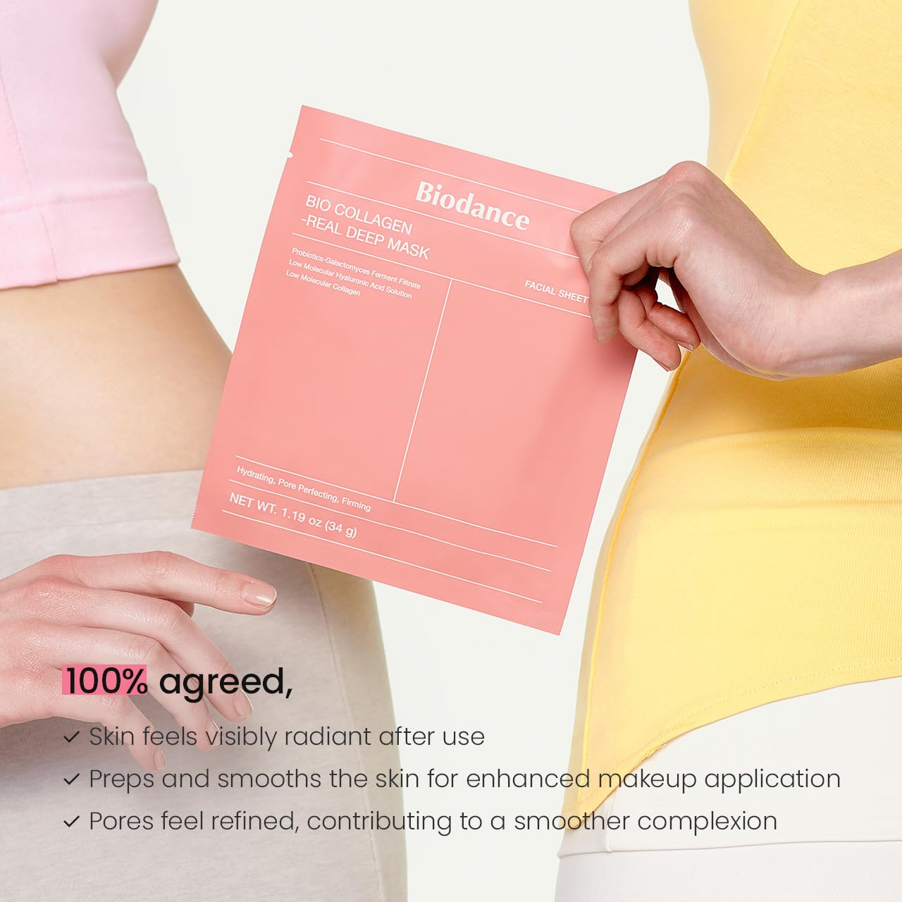 BIODANCE Bio-Collagen Real Deep Mask, Hydrating Overnight Hydrogel Mask, Pore Minimizing, Elasticity, Plumping Improvement, Korean Skincare, Stocking Stuffers for Teen Girls | 1.19oz(34g) x 4ea