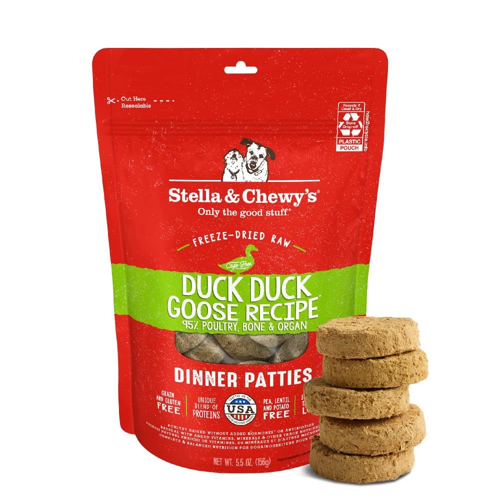 Stella & Chewy's Freeze-Dried Raw Dinner Patties - Dandy Lamb Recipe - High Protein Grain-Free Puppy & Dog Food - Perfect For Picky Eaters - 5.5 oz