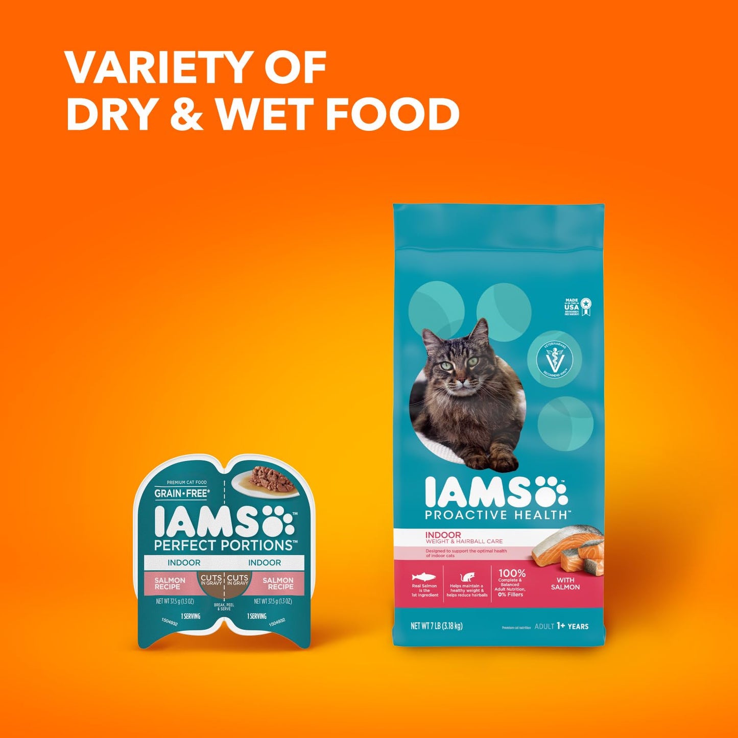IAMS Proactive Health Indoor Weight Control & Hairball Care Adult Dry Cat Food, Chicken & Turkey Recipe, 7 lb. Bag