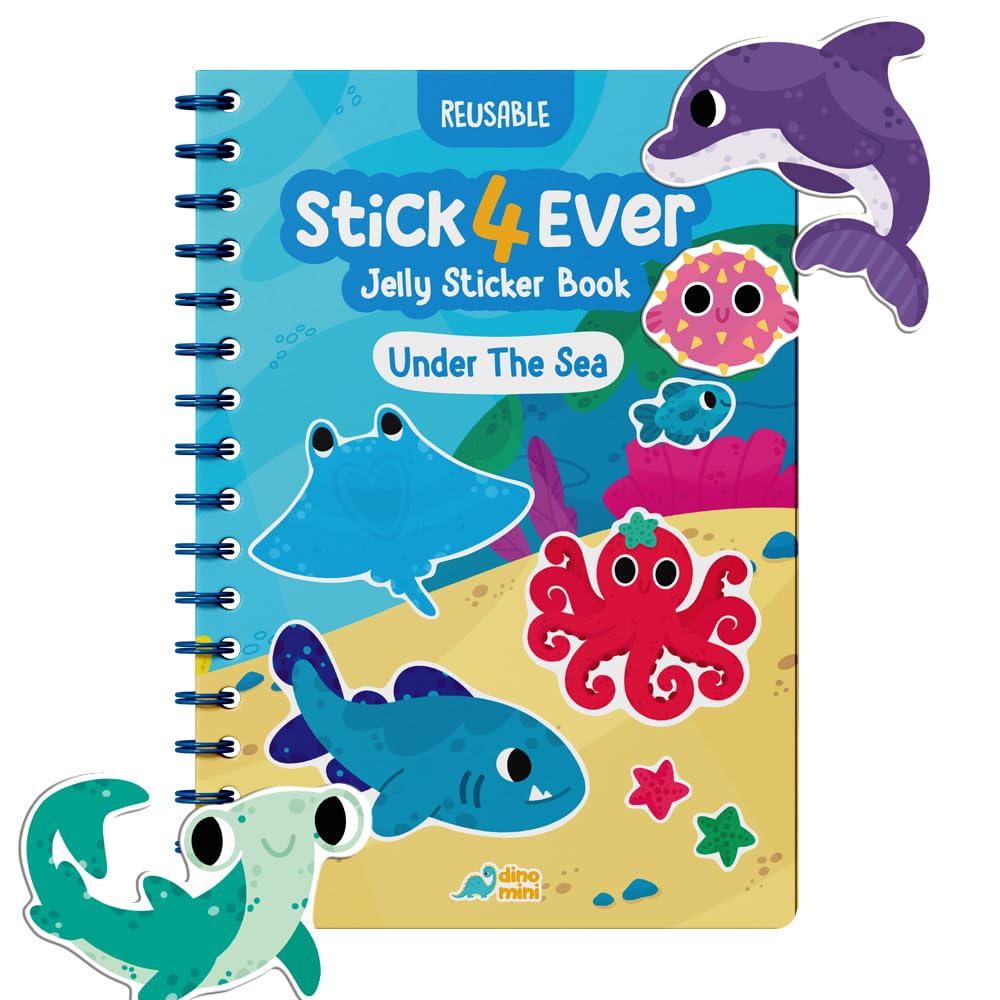 Stick4Ever Jelly Sticker Book - for Kids - Waterproof, Easy to Clean Reusable Sticker Book for Toddlers- Reusable Road Trip Activities for Kids - Stocking Stuffers for Toddlers (Forest)