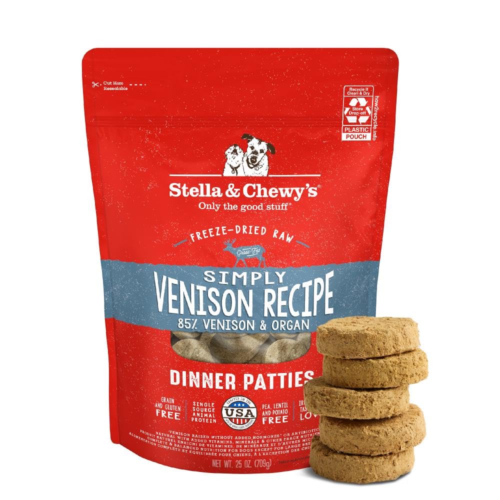 Stella & Chewy's Freeze-Dried Raw Dinner Patties - Dandy Lamb Recipe - High Protein Grain-Free Puppy & Dog Food - Perfect For Picky Eaters - 5.5 oz