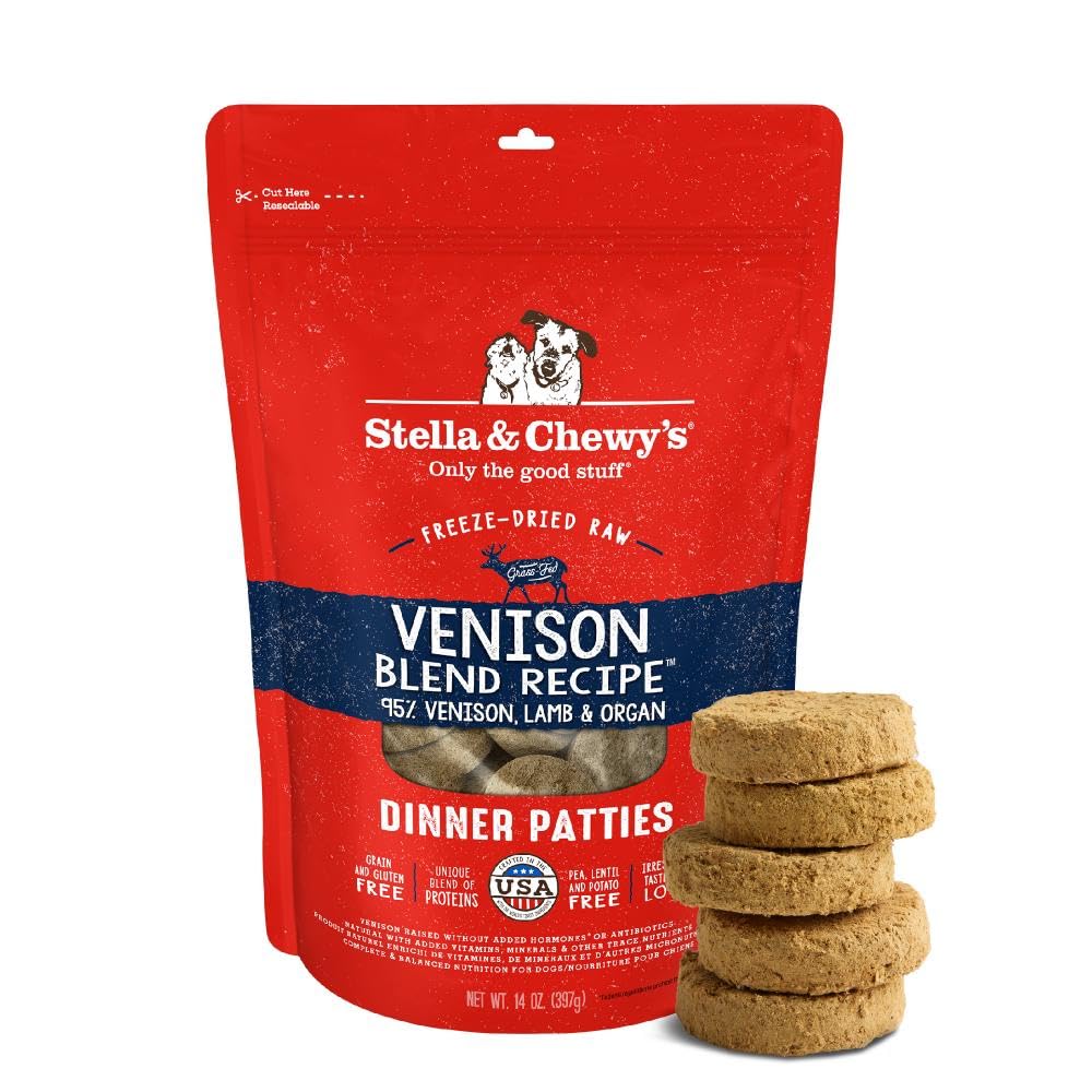 Stella & Chewy's Freeze-Dried Raw Dinner Patties - Dandy Lamb Recipe - High Protein Grain-Free Puppy & Dog Food - Perfect For Picky Eaters - 5.5 oz