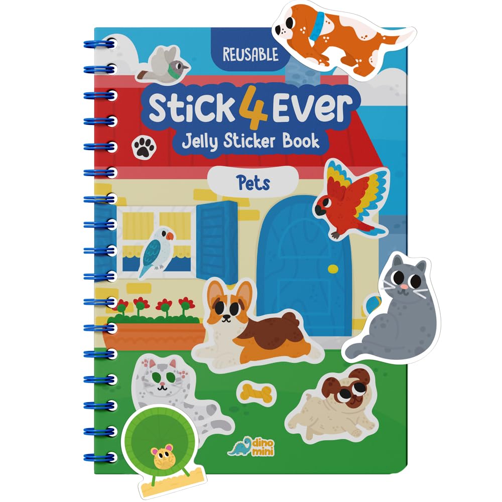 Stick4Ever Jelly Sticker Book - for Kids - Waterproof, Easy to Clean Reusable Sticker Book for Toddlers- Reusable Road Trip Activities for Kids - Stocking Stuffers for Toddlers (Forest)