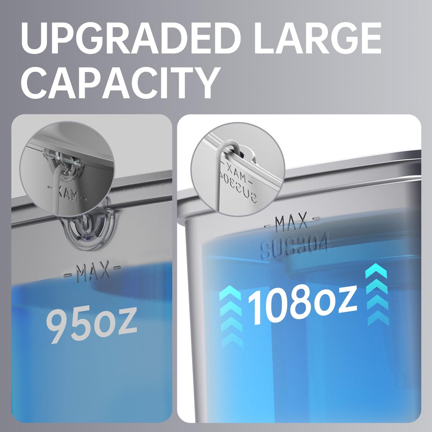 Veken Innovation Award Winner Stainless Steel Cat Water Fountain, 95oz/2.8L Automatic Pet Fountain Dog Water Dispenser with Replacement Filters & Silicone Mat, Gifts for Christmas, Cats, Dogs (Silver)