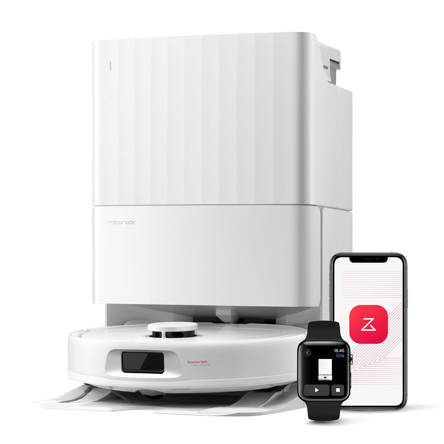 roborock Qrevo Series Robot Vacuum and Mop, 8000Pa Suction, Upgraded from Qrevo S, Anti-Tangle Brushes, Smart Obstacle Avoidance, Auto Mop Washing, All-in-One Dock, 200RPM Spinning Mops, Black(QV 35A)