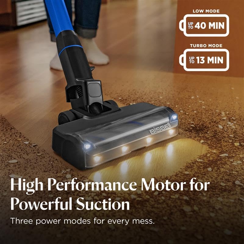 Bissell PowerClean FurFinder 200W Self-Standing Cordless Vacuum w/Tangle Free Brush Roll, Strong Suction, Removeable Battery, Wall Mount, Upholstery Tool & Bright Headlights