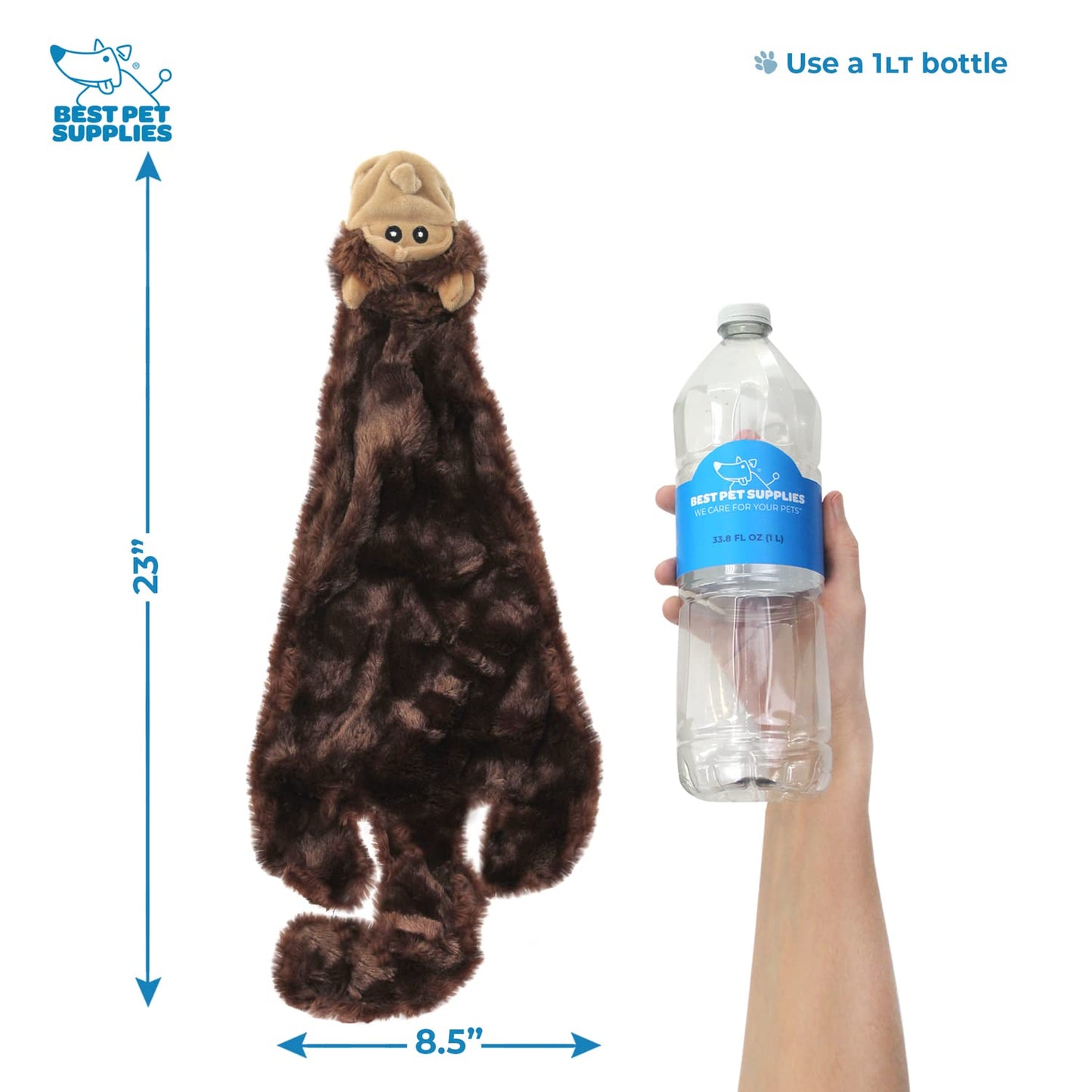 Best Pet Supplies Interactive Squeaky Dog Chew Toy, Ideal Dog Toys for Chewers, Small, Medium & Large Dogs, and Fetch Lovers - Crinkle Duck (Yellow), Large