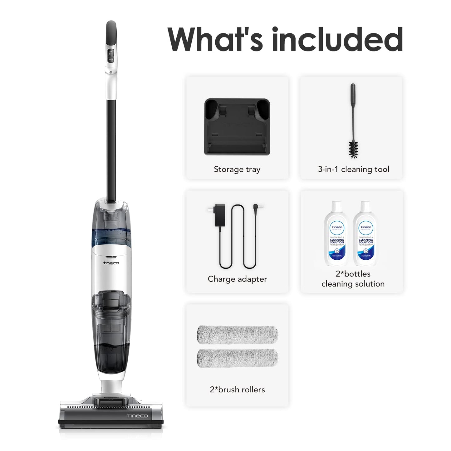 Tineco iFLOOR 3 Breeze Complete Wet Dry Vacuum Cordless Floor Cleaner and Mop One-Step Cleaning for Hard Floors