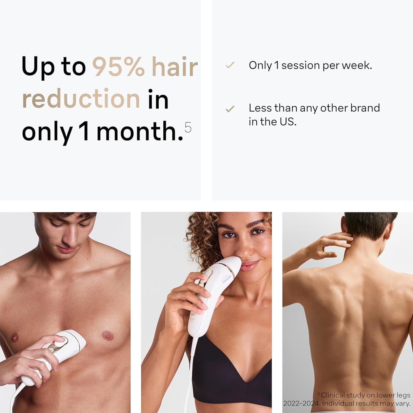 Braun IPL at Home Laser Hair Removal for Women and Men, Silk Expert Pro 5 PL5137 with Venus Swirl Razor, Permanent Visible Hair Reduction in Hair Regrowth for Body & Face, Corded, PL5137