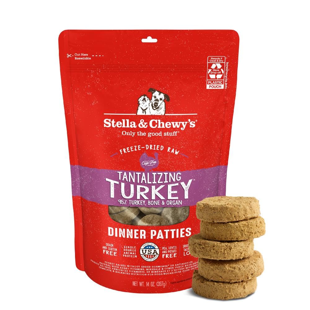 Stella & Chewy's Freeze-Dried Raw Dinner Patties - Dandy Lamb Recipe - High Protein Grain-Free Puppy & Dog Food - Perfect For Picky Eaters - 5.5 oz