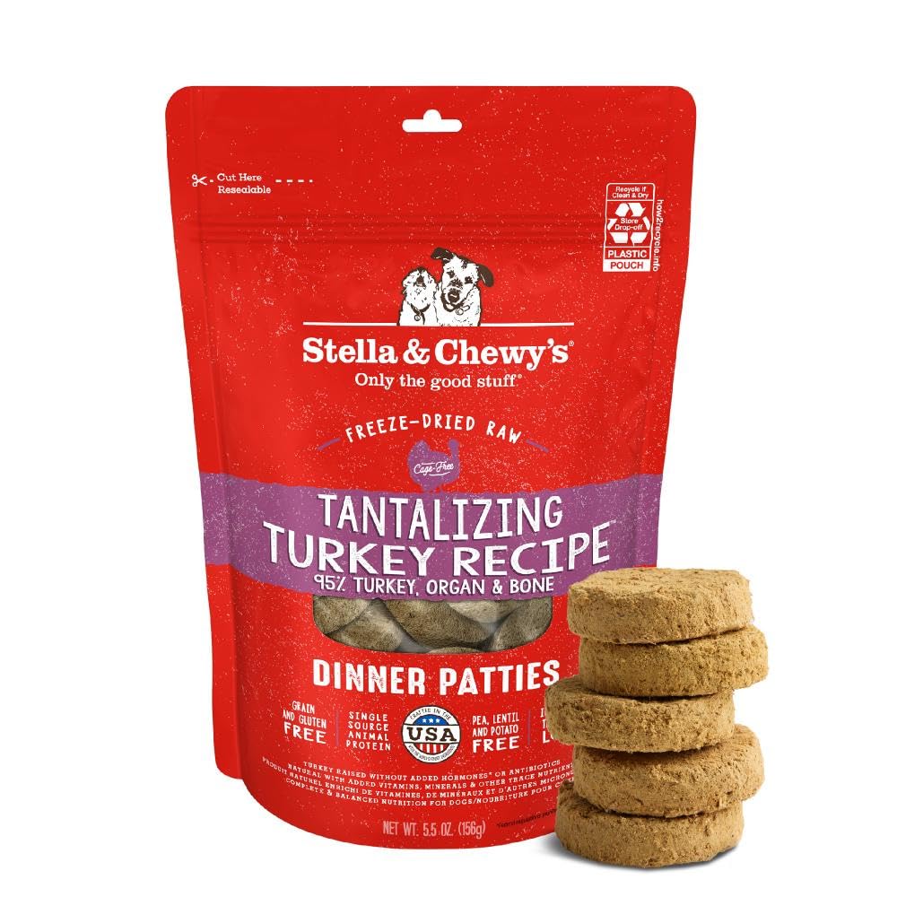 Stella & Chewy's Freeze-Dried Raw Dinner Patties - Dandy Lamb Recipe - High Protein Grain-Free Puppy & Dog Food - Perfect For Picky Eaters - 5.5 oz