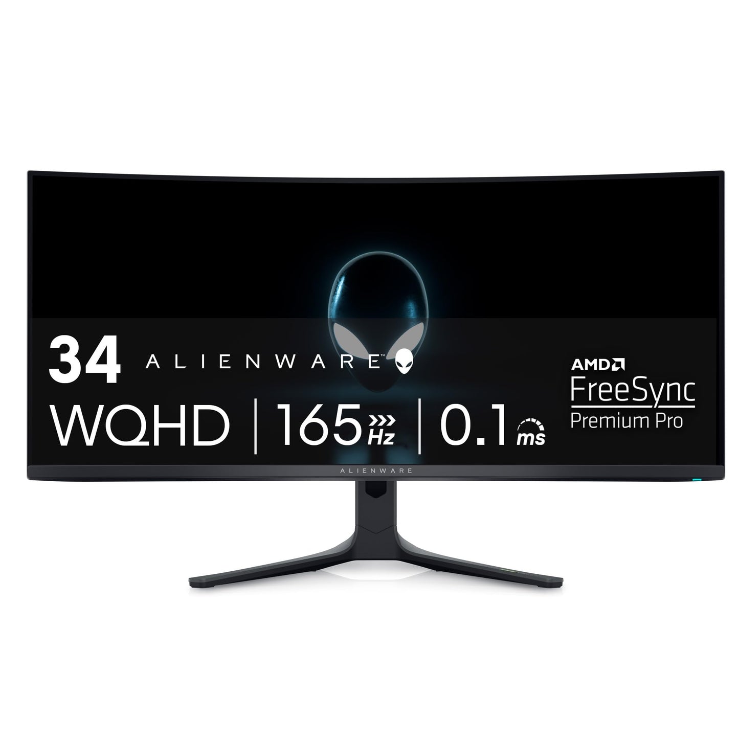 Alienware AW3423DWF Curved QD-OLED Gaming Monitor - 34-inch Quantum Dot OLED 0.1Ms 165Hz 21:9 Curved Display, 99.3% DCI-P3 Color Gamut, VESA DisplayHDR True Black 400, AMD FreeSync Premium Pro - Black