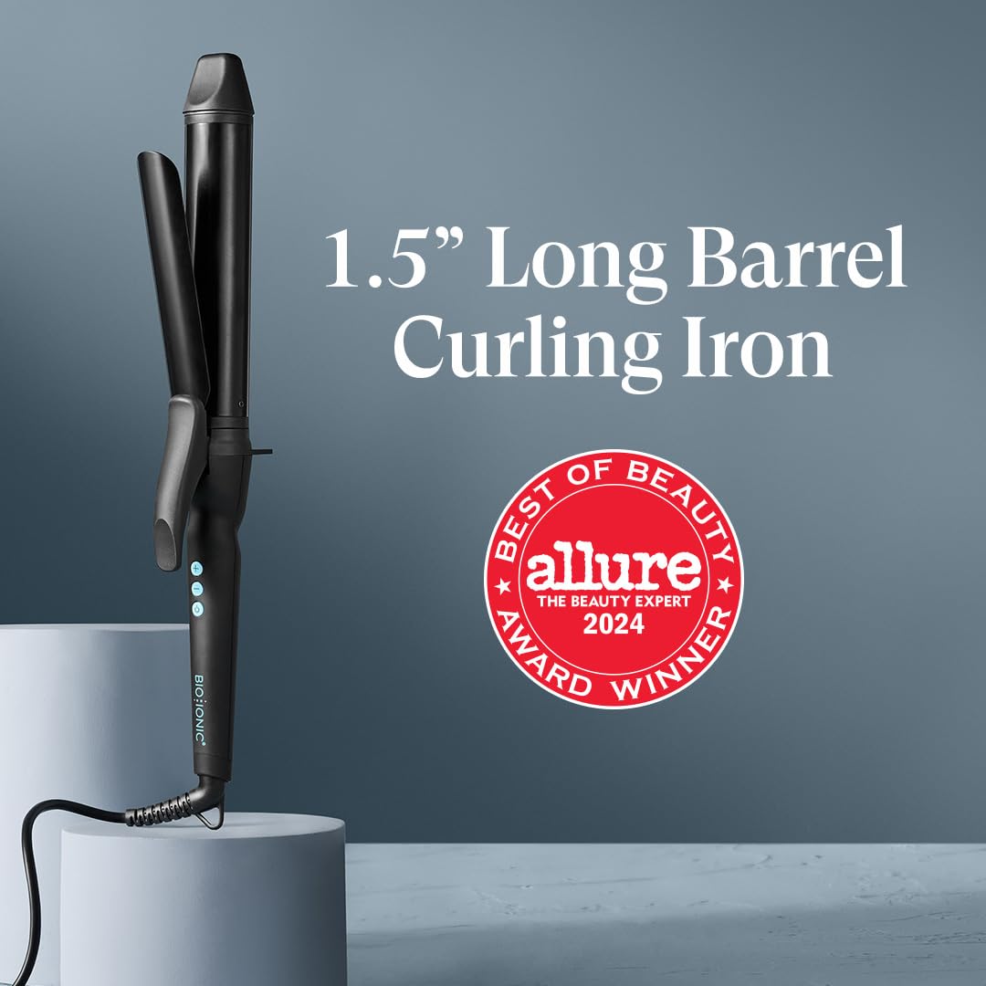 Bio Ionic Long Barrel Styler,Curling Iron with Moisture Heat Technology & NanoIonic MX, Verstatile Curling Wand