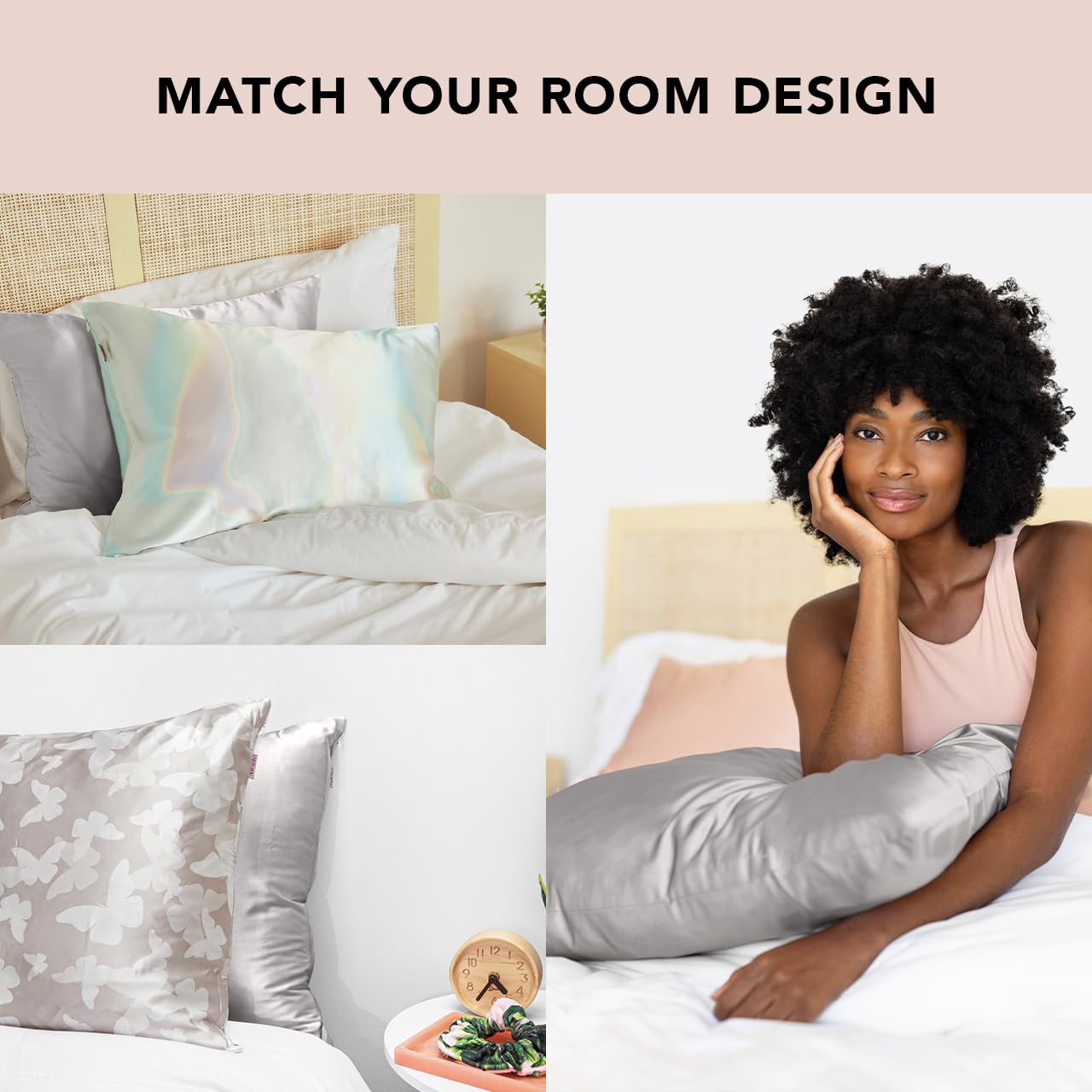 Kitsch Satin Pillowcase, Softer Than Silk Pillow Cases Queen, Cooling Pillow Covers, Satin Pillowcase w/Zipper for Hair, Skin & Quality Sleep, Wrinkle-Free & Smooth, Queen Size 19"x26", Cherry Print