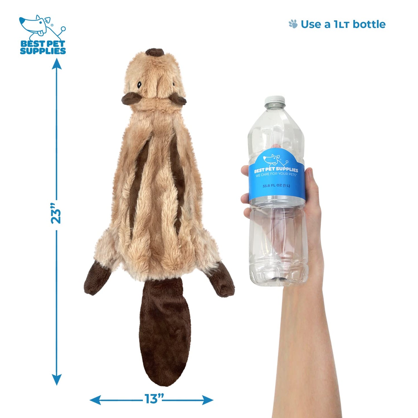 Best Pet Supplies Interactive Squeaky Dog Chew Toy, Ideal Dog Toys for Chewers, Small, Medium & Large Dogs, and Fetch Lovers - Crinkle Duck (Yellow), Large