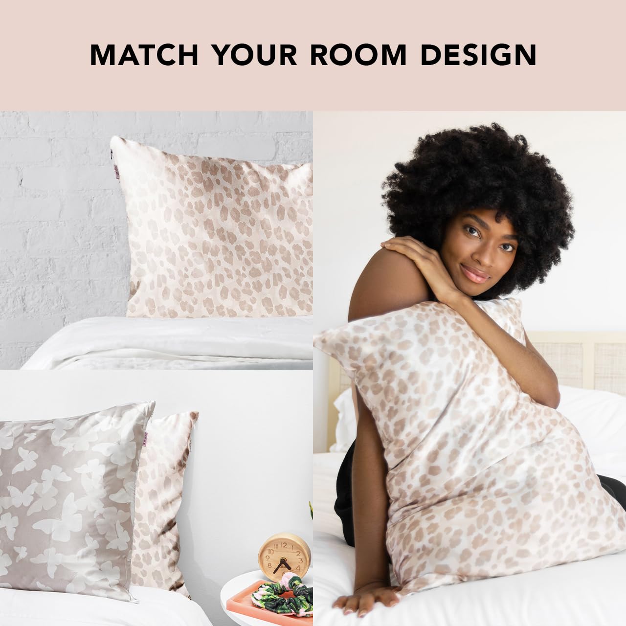 Kitsch Satin Pillowcase, Softer Than Silk Pillow Cases Queen, Cooling Pillow Covers, Satin Pillowcase w/Zipper for Hair, Skin & Quality Sleep, Wrinkle-Free & Smooth, Queen Size 19"x26", Cherry Print